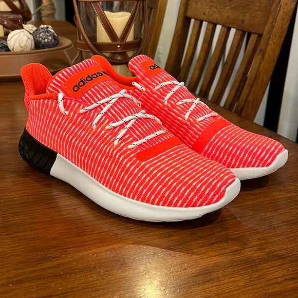 Adidas Tubular Dusk Shoes Sneakers new B37737 solar red Primeknit Mens Size 9.5